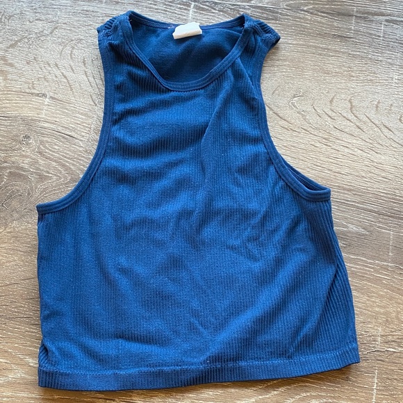 Source Unknown Navy Ribbed Tank Top - Picture 1 of 6